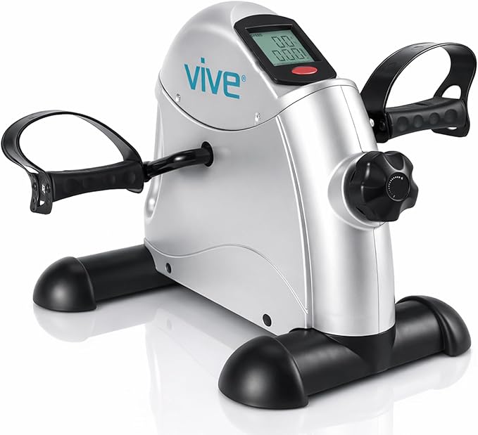 Vive Under Desk Bike Pedal Exerciser - Stationary Exercise Leg Peddler - Low Impact, Portable Mini Cycle Bike for Under Your Office Desk - For Arm or Foot - Small, Sit-Down Recumbent Equipment Machine