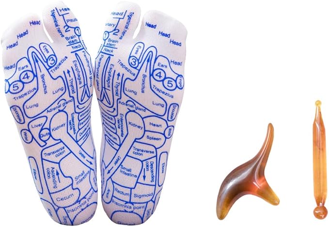 Broman Reflexology Socks with Trigger Point Massage Tool, Foot Pain Relief Remedy for Foot Massage,Women's Size