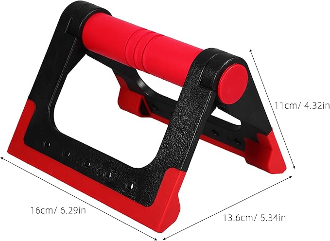 Toyvian Pair of Push-up Bars Red Exercise Rack for Floor Fitness Strength Training Equipment Home Workout Push-up Stands for Men and Women