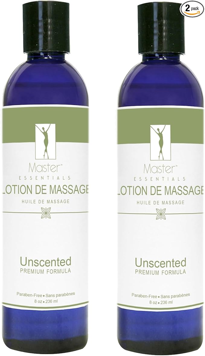 Master Massage Spamaster Essentials Unscented Massage Lotion 8 Oz(Pack of 2)