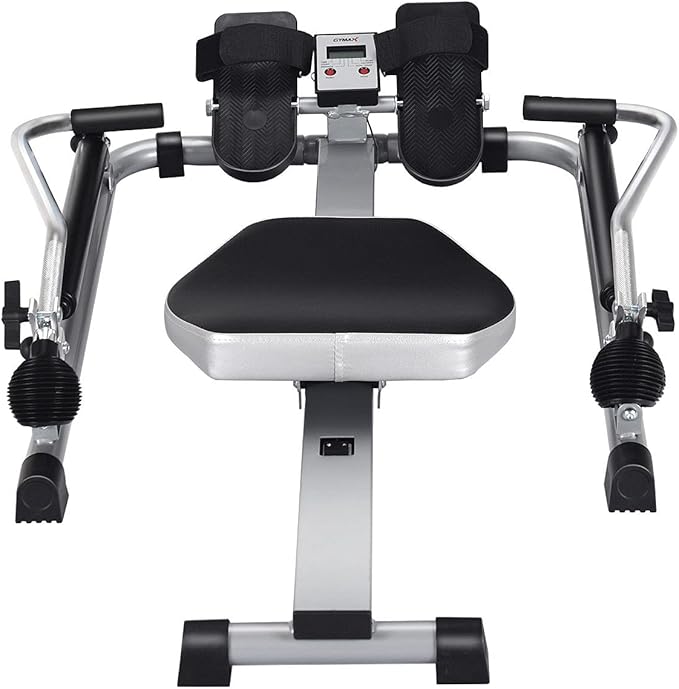 DORTALA Total Motion Rowing Machine Rower with LCD Monitor, Adjustable Hydraulic Cylinder Resistance and Full Arm Extensions for Whole Body Muscle Training Home Use, 265 lb Weight Capacity