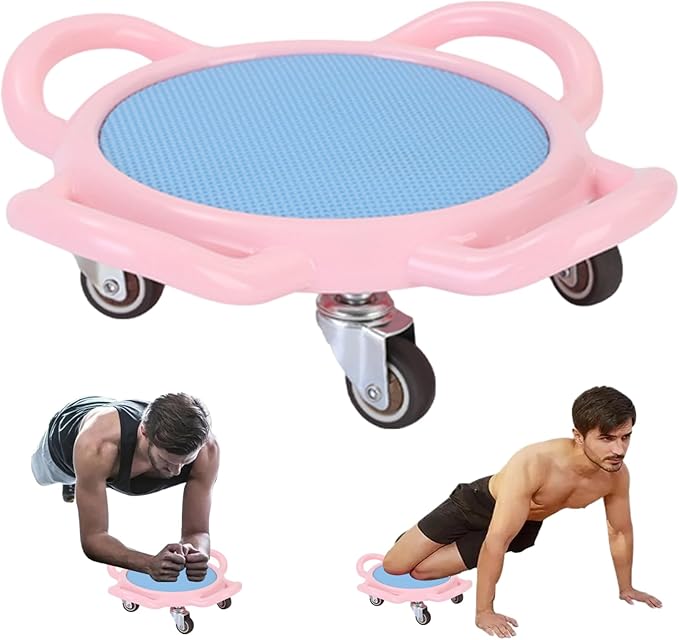 360掳 Rotating Ab Roller Wheel Portable Exercise Board with Mat for Home Workout