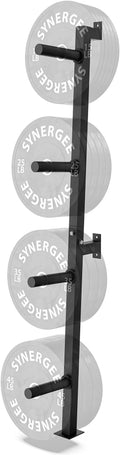 Synergee Weight Plate Storage Rack. Wall Mounted Weight Plate Holder. 4 Pegs with 1000 lb Weight Capacity Storage Rack.