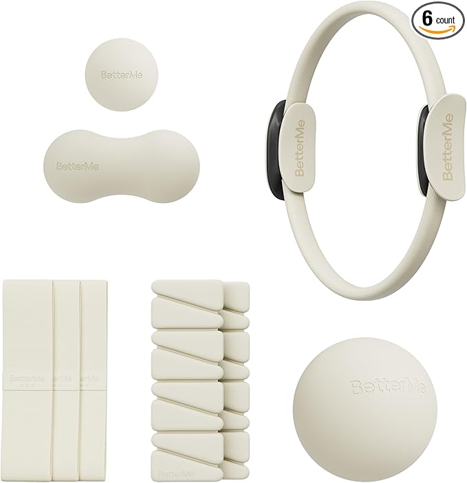 BetterMe Sculpt Body Kit - Pilates Equipment Set for Home Workouts - Home Pilates Kit with Pilates Ring Pilates Ball Resistance Bands, and Recovery Massage Tools