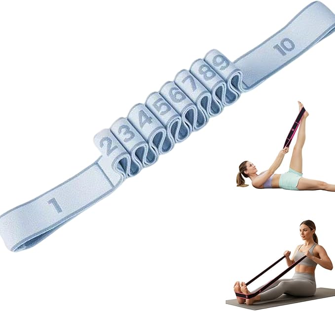 Fitness Resistance Band for Stretching and Yoga - 8/10/12 Section Fitness Resistance Band, Elastic Training Belt for Yoga, Latin, Pilates
