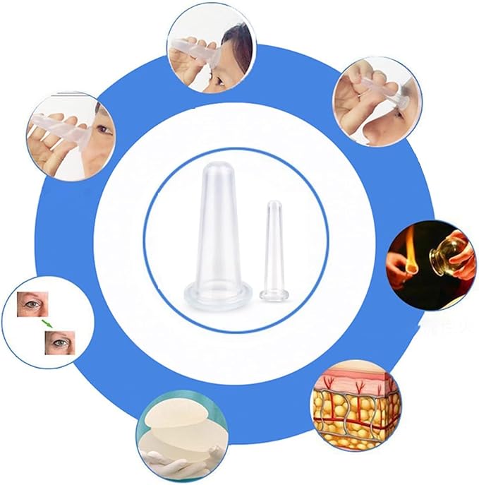 4Pcs Transparent Massage Cupping Set Silicone Mini Facial Cups Face Massager Helper Skin Care Neck Back Eyes Massaging Cup Safe to Use, Facial Care,Anti-Aging Beauty Tool,Health Care Products