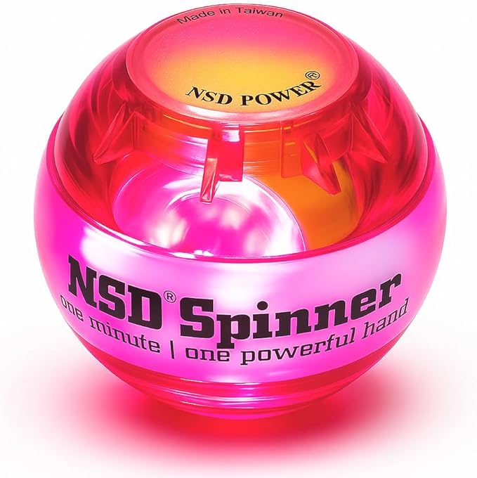NSD Essential Crystal Spinner Gyro Ball | Grip Strengthener for Forearms, Wrist & Hands | String Start Design, Up to 18,000 RPM | Portable Wrist Trainer & Workout Equipment | Ideal for Desk Workers, Athletes & Musicians