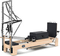 Pilates Reformer, Pilates Reformer Machine, Pilates Equipment for Home and Studio, Black Ultrafine Leather, Adjustable Resistance System