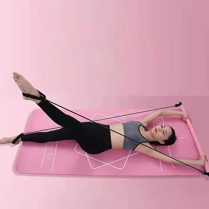 Pilates Bar Kit - Sculpting Elastic Fusion Bar Pilates Stretch Lightweight, Easy Installation Portable Workout Bars Fitness Supplies for Women, Men, Boys, Girls