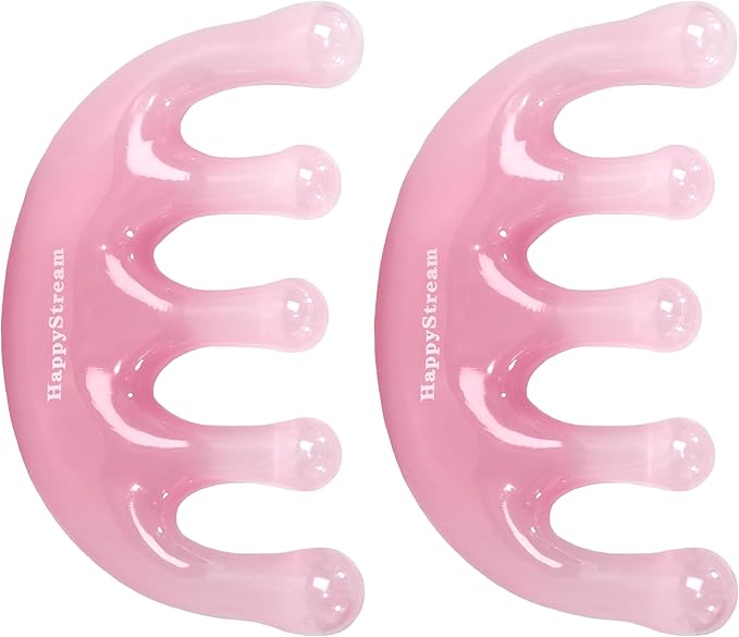 Scalp Massage Tool Head Massager. Resin Massage Comb Gua Sha Fascial Tools for Scalp Care Hair Growth Stress Relax Headaches Meridian Acupoint Treatment Trigger Point Therapy. (Pink)