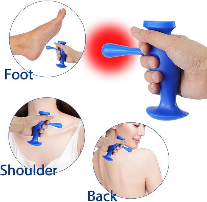 Abnaok Manual Trigger Point Massage Tool and Thumb Saver for Full Body Deep Tissue Massage, with 3-Legged Massage Knobs, Stress Relief