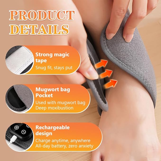 Foot Advanced Renew Triple Method Massager, with 5 Vibration Modes and 6 Heat Levels, Suitable for Pain Relief and Plantar Fasciitis, Travel & Home Use（Black 2pcs）