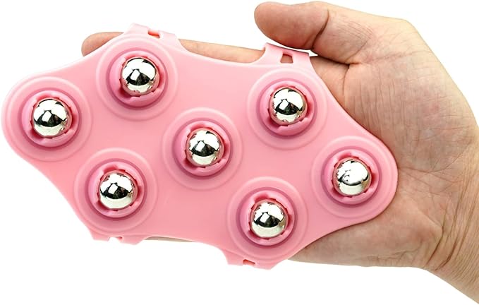 Massage Ball Roller, Hand Held Massager, Trigger Point Ball, Back & Foot Massager - Pink