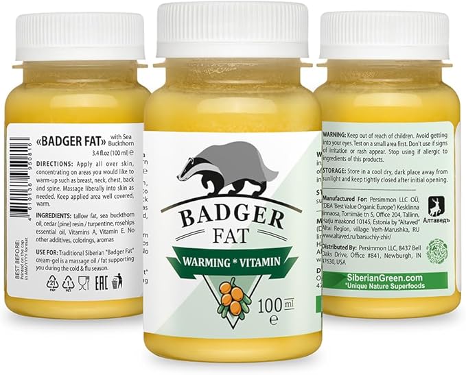 Cream-Gel “Badger Fat” Siberian Sea Buckthorn Oil Pine Resin Vitamins 100ml