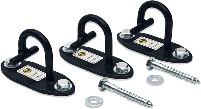 Anchor Gym Mini H1 (Set of 3) - Resistance Band Wall Anchors for Home Workouts | Wall Mount Anchor for Resistance Bands, Stretch Straps & Suspension Trainers