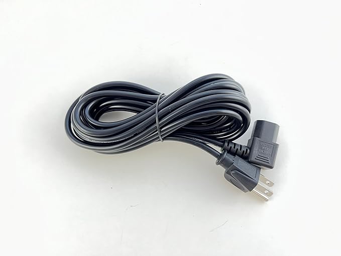 [UL Listed] OMNIHIL Extra Long 15FT L-Shaped C13 Power Cord Compatible with Vibration Platform Plate Whole Body Exercise Fitness Massager Machine Slim