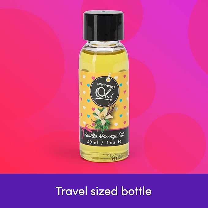 Lovehoney Vanilla Massage Oil - Infused with Essential Oils - Vegetarian Friendly - 1oz