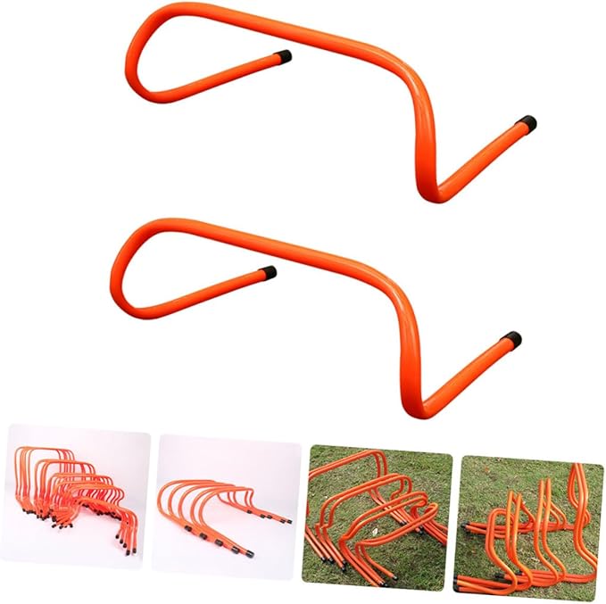 Cabilock 2pcs Professional Training Speed Hurdles 15cm Plastic Wear-Resistant Agility Equipment for Soccer Football Track and Field Conditioning