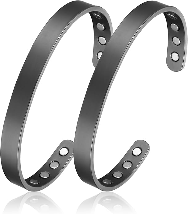 BioMag 2Pcs 99.99% Copper Bracelet for Women, Adjustable Magnetic Bracelets Bangle Cuff with 3500 Gauss Magnets, Jewelry Gift