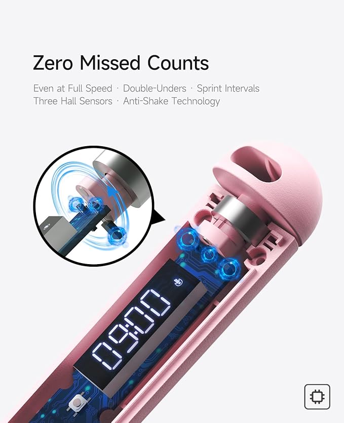 Smart Jump Rope | Accurate Calorie Tracking & 4 Training Modes | Adjustable Steel Wire Rope | Built-in High-Speed Bearings | Type-C Charging | Ideal for Fat Burning, Speed Training & Home Workouts