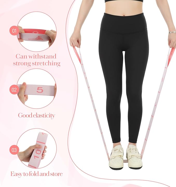Stretching Strap, 12 Loops Yoga Straps for Stretching, Multi Loop Stretch Band for Flexibility Training, Leg Stretch & Exercise, Durable Elastic Resistance Band