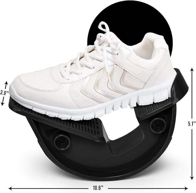 Yes4All 2-in-1 Professional Wooden Balance Board + Foot Rocker Black