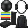 10 Pcs Home Pilates Ring Set for Women Yoga Equipment Accessories Pilates Ring Circle and Ball Workouts Gift Include Ball Yoga Circle Resistance Bands Block Straps Gym Bag
