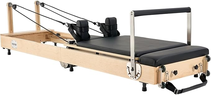 VEVOR Pilates Reformer Machine, Pilates Workout Equipment for Home Gym Studio Use, Pilates Reformer with Sitting Box and Jumpboard，fit for Beginners & Advanced Users