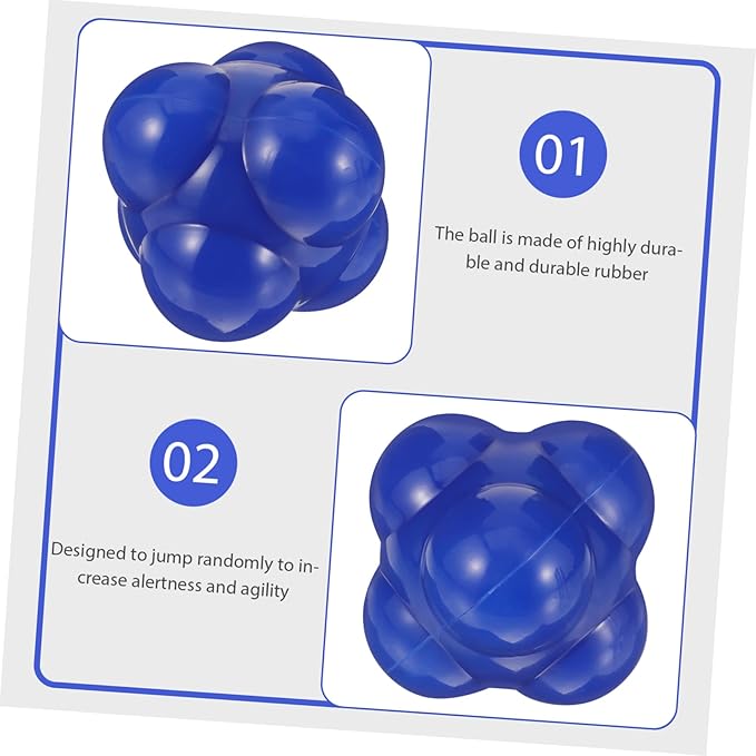 Healifty Large Hexagonal Reaction Ball for Agile Fitness Training Exercise Ball for Baseball and Multi Sport Reflex Speed Blue Agile Trainer for Home Workouts and Coordination Improvement