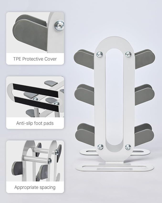 YOTTOY Compact Dumbbell Rack-Weight Rack for Home Gym, Sturdy Weight Holder for Dumbbells, Small Weight Rack for Weights & Dumbbell Rack Stand Only