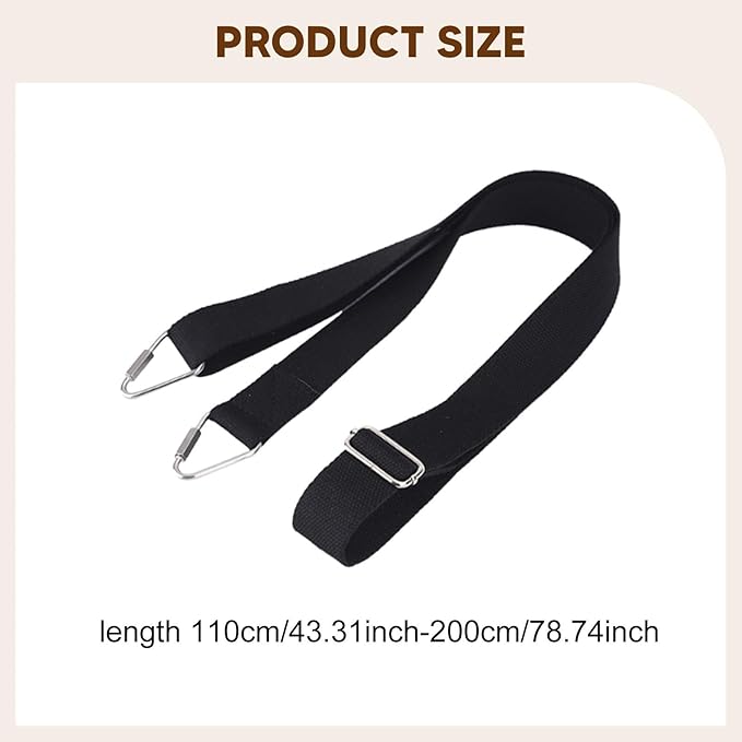 Pilates Reformer Strap Replacement, 43-79 inch Adjustable Secure Belt for Trapeze Table & Machine