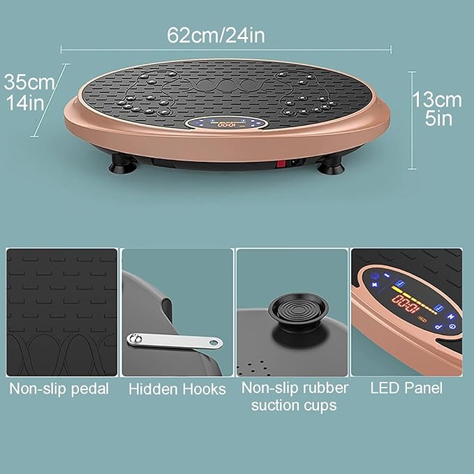 Vibration Plate Exercise Machine, Portable Full Body Vibration Platform, Vibration Plate for Lymphatic Drainage with Remote, for Weight Loss, Body Shaping and Fat Burning