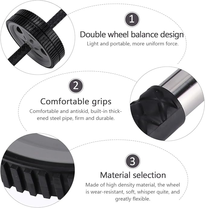 Veemoon Dual-wheel Ab Roller for Abdominal Exercise, Portable Fitness Equipment, Core Strength Training Tool for Men and Women