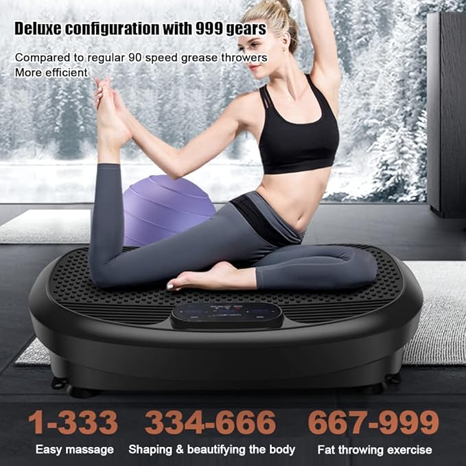 4D Vibration Plate Exercise Machine,Motion Vibration Platform,Portable,Adjustable Speed,for Home Office Fitness