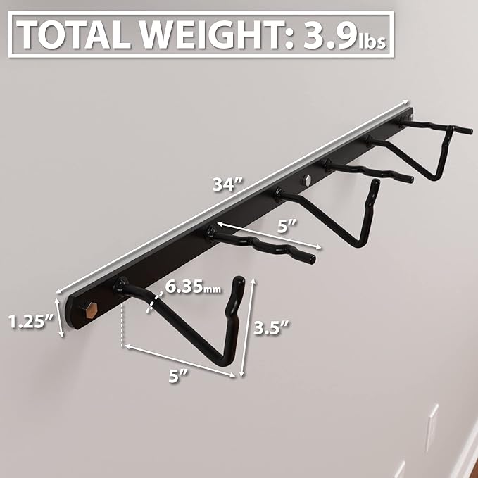 Synergee Cable Attachment Rack. Wall Mounted Storage Rack. Multi-Use Storage Posts for Exercise Attachments.
