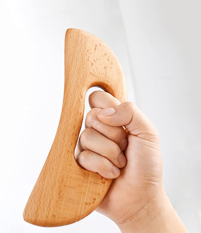 FKYzixeh Lymphatic Drainage Massager, Wooden Gua Sha Tool for Body, Manual Massage Scraper for Anti Cellulite and Relieve Muscle Fatigue, Body Gua Sha Paddle (Style A)