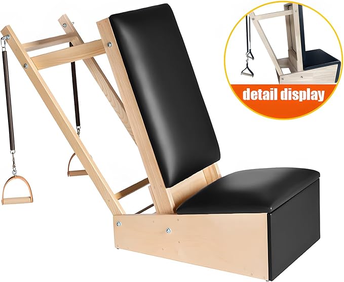 Wooden Pilates Arm Chair, Professional Pilates Equipment for Home, Studio, Ergonomic Design