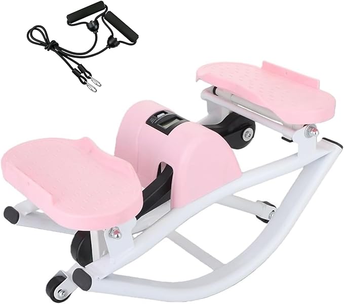 Rock Stepper Side to Side – Lateral Stepper & Glute Trainer with Resistance Bands, Low Impact Side to Side Stepper for Home Exercise, Quiet Step Rocker Machine No Assembly 250LBS