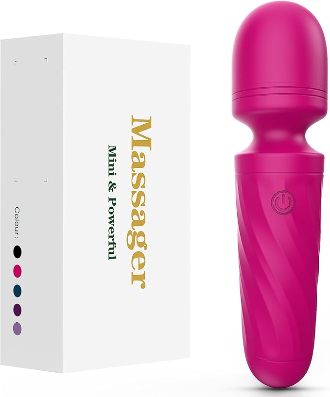 Handheld Personal Mini Massager Tool– Waterproof, USB Rechargeable, 10 Vibration - Perfect on Back Legs Hand Pains and Sports Recovery(Rose red)