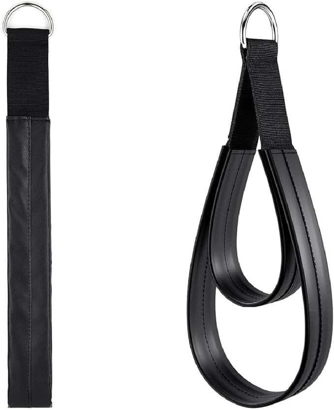 Pilates Double Loop Straps for Reformer (2Pcs) - Comfortable Grip Nonslip Ankle Legs for Flexibility & Strength