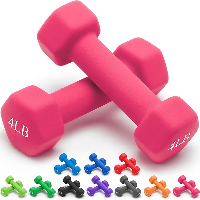 Portzon Weights Dumbbells 10 Colors Options Compatible with Set of 2 Neoprene Dumbbells Set,1-15 LB, Anti-Slip, Anti-roll, Hex Shape