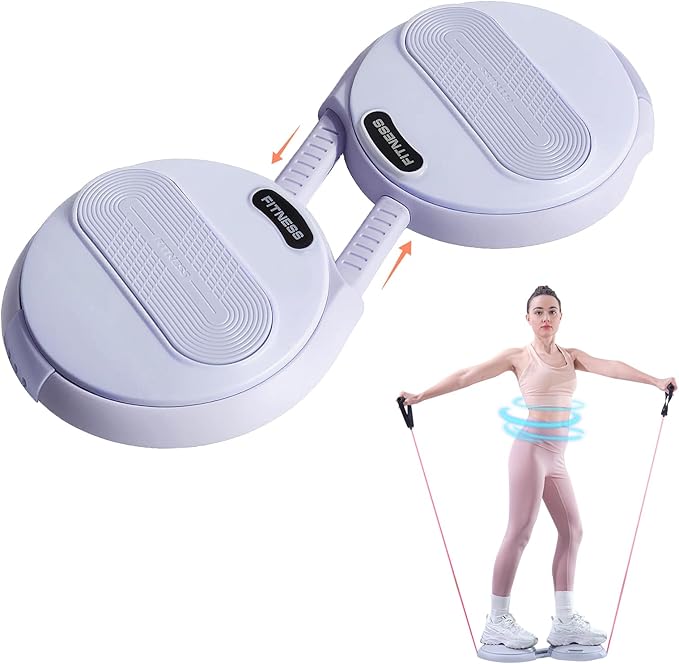 Ab Twister Board, Waist Twister Machine with Resistance Bands, Waist Twisting Disc for Core & Ab Exercise, Foot Massage, Ideal for Slimming Workout
