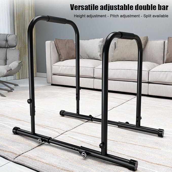 Heavy Duty Adjustable Height Strength Training Dip Stands Station, Home Gym Fitness Workout Dip bar Station,Tricep Dips, Pull-Ups, Push-Ups