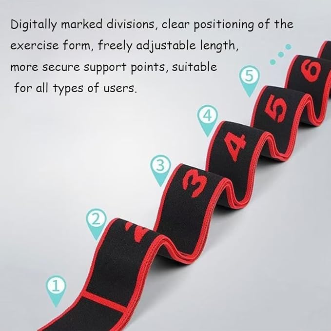 Fitness Resistance Band for Stretching and Yoga,Number Resistance Band,Fitness Resistance Bands with Numbers,Fitness Resistance Bands Numbered,Divided Into Different Tiers/Levels.