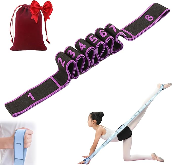 2026 Upgrade Fitness Resistance Band for Stretching and Yoga, Elastic Yoga Stretching Strap with Loops Handle, Adjustable Leg Stretcher Bands for Full Body Stretching Shaping
