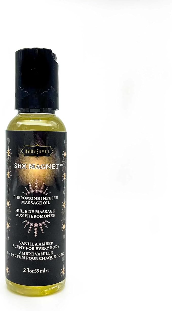 Pheromone Massage Oil and Infused Massage Candle - Vanilla Amber Unisex for Men and Women