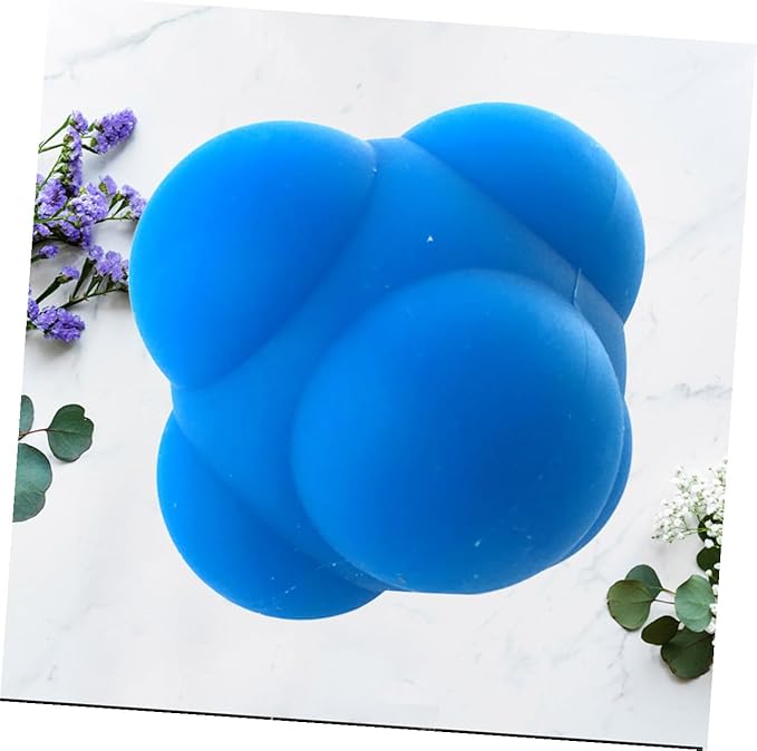 Hexagonal Silicone Agility Reaction Ball for Hand-eye Coordination Training Reflex Bounce Trainer for Speed Reflex and Rehabilitation Exercises Suitable for Men and Women