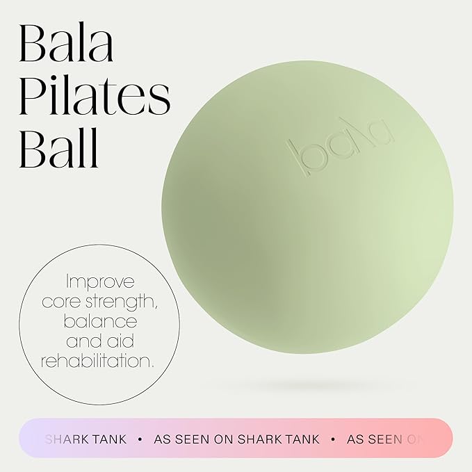 Bala Pilates Ball, Non-Weighted Exercise Ball - Small 8" Yoga Ball for Barre, Stretching, Strength & Core Training - Workout Accessory with Mini Pump for Home Gym & Fitness Routines - 100% PVC