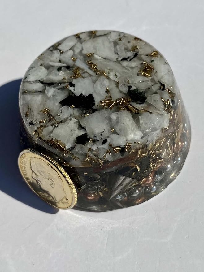 Moonstone Orgone Generator Energy Accumulator 7.83Hz/432Hz/528Hz/Advance Harmonics Many Beautiful Ingredients! (Moonstone)