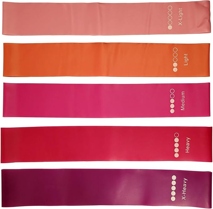 5 Pack Resistance Bands for Working Out, Pilates Yoga Stretch Loop Bands for Fitness, Booty Hip Circle or Fitness Circles for Squats & Glute Workouts